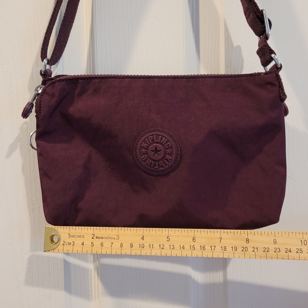 Kipling Crossbody Bag Handbag Solid Purple Travel Purse Medium Size